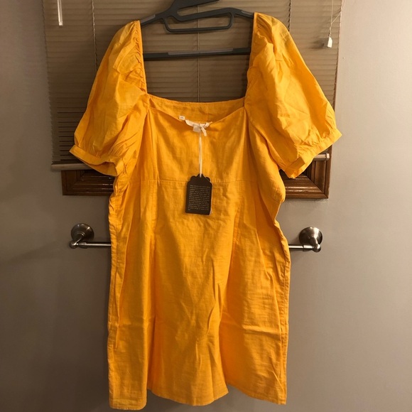 NWT Anthropologie Gathered Puff Sleeve mini dress - Picture 3 of 5